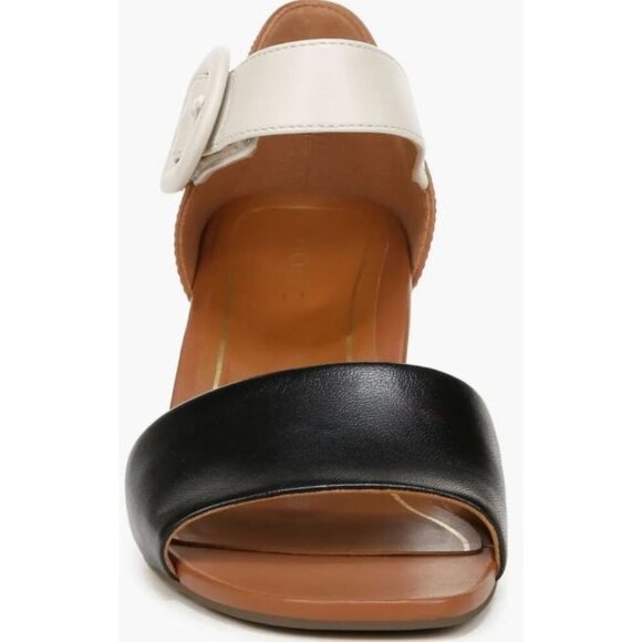 Vionic Womens Black Tan Leather Chardonnay Block Heel Sandals Sz 9 M New - Picture 5 of 11